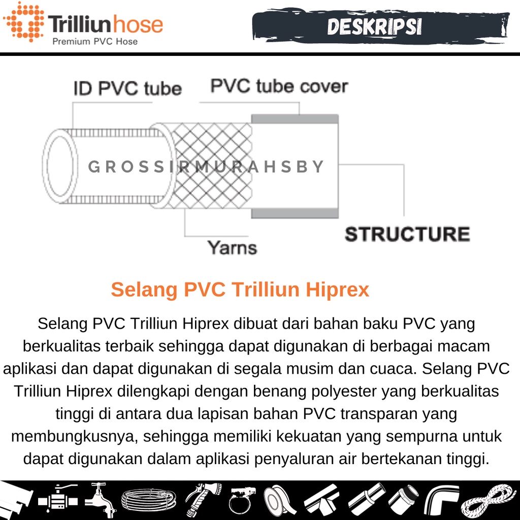 Jual SELANG AIR 3/4 INCH BENANG TRILLIUN HIPREX 3/4 ( HARGA PERMETER ...