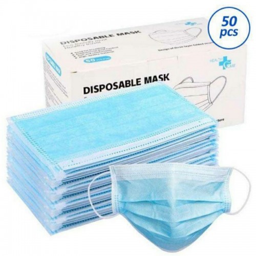 Jual Masker 3 ply disposable masker 3 lapis - isi 50 pcs earloop 3ply ...