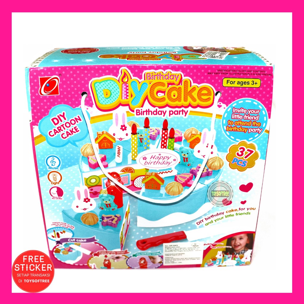 Jual Mainan Anak Kue Ulang Tahun Potong Kue Birthday Cake Diycake Shopee Indonesia