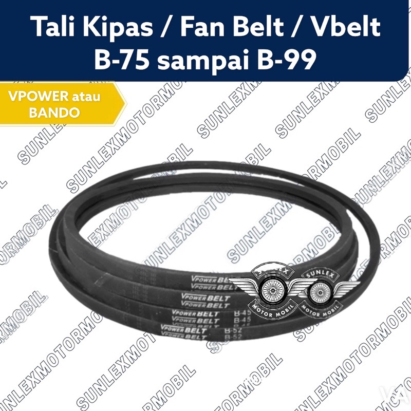 Jual FAN BELT VBELT TALI KIPAS TIPE B VPOWER BANDO B99 B98 B97 B96 B95 ...