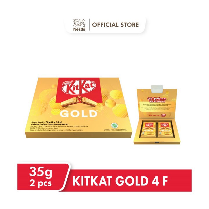 Jual NESTLE KITKAT 4 Finger Gold Bar 35g 2pcs | Shopee Indonesia