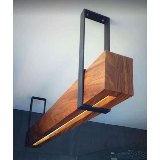 Wooden Light / Lampu Kayu / Lampu Cafe / Lampu Hias / Lampu Gantung / Lampu  Plafon