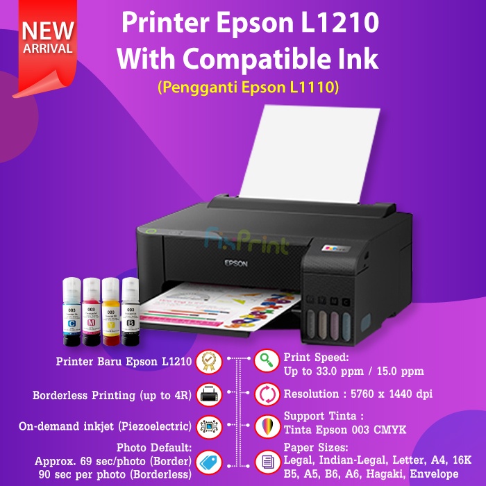 Jual Printer Epson Ecotank L1210 L 1210 New Pengganti Epson L1110 Shopee Indonesia 2245