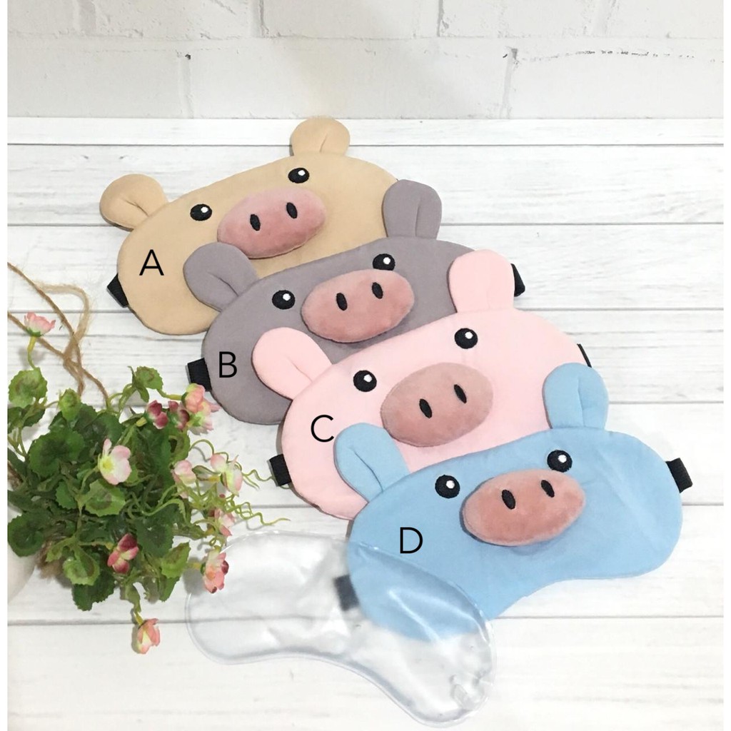 Jual EYE MASK SLEEP GELL MASKER MATA KAIN PIGGIE CUTE PIG | Shopee ...