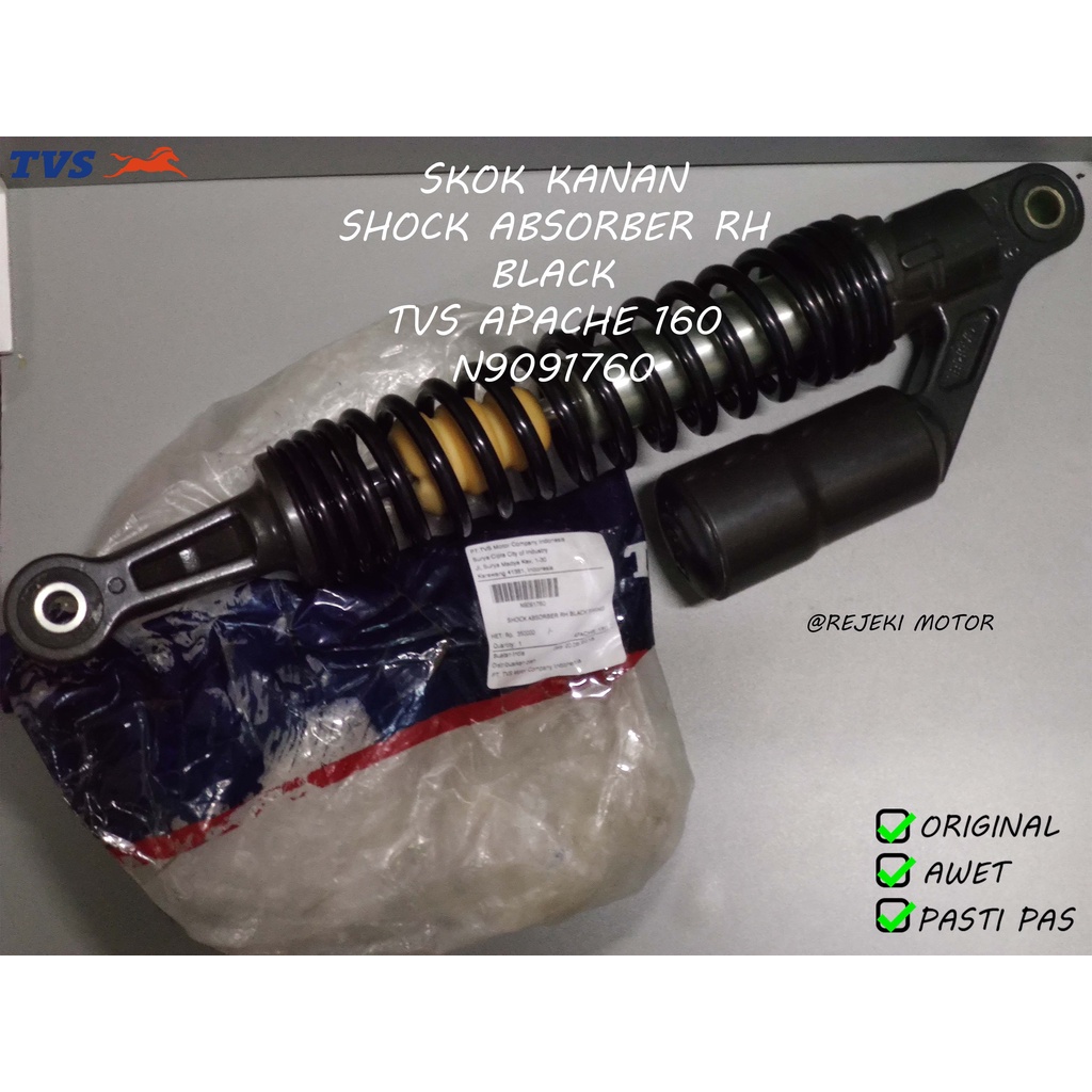 Jual SKOK KANAN SHOCK ABSORBER RH BLACK TVS APACHE 160 N9091760