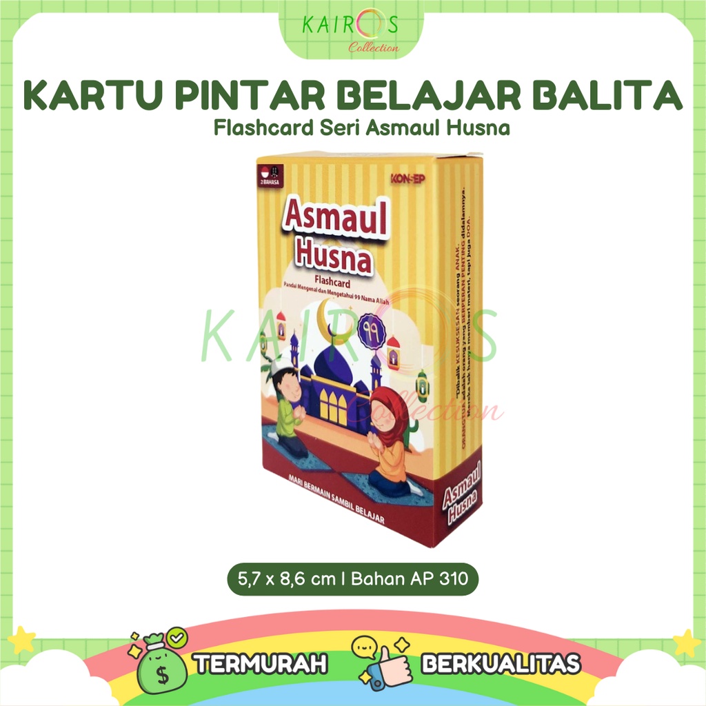 Jual Flashcard Flash card Kartu Pintar Belajar Balita Seri Asmaul Husna ...
