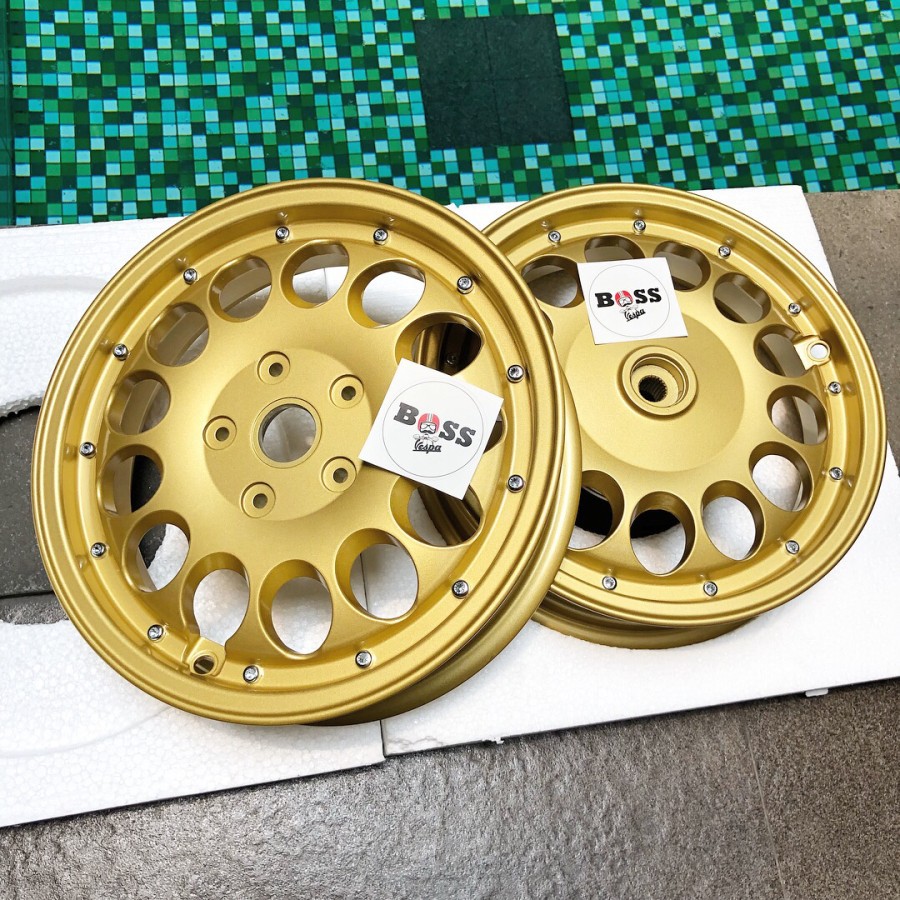 Jual Velg Vrossi 12inc Alfa Quattro Gold Front & Rear Vespa Sprint ...