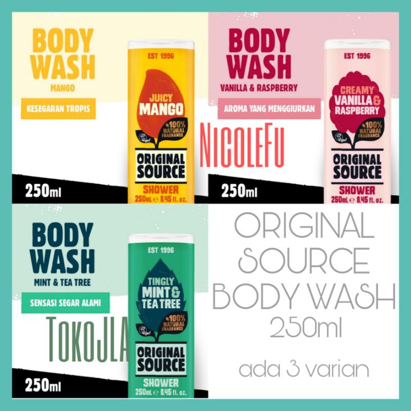 Jual Original Source Body Wash Bottle 250ml ( ada 3 varian) Shopee