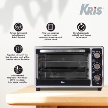 Jual Kris Oven Toaster 21 Ltr 1000 Watt - Hitam | Shopee Indonesia