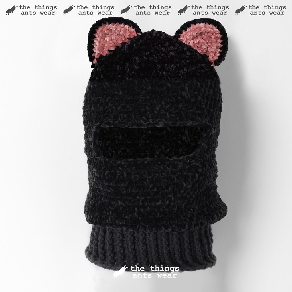 Jual TTAW / Balaclava cat crochet handmade (custom) / Balaclava kucing ...