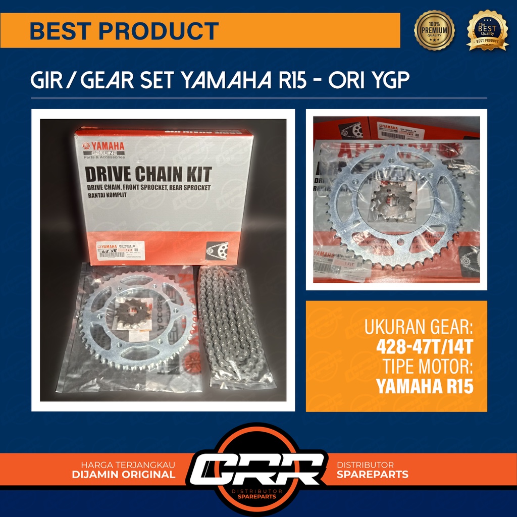 Jual Gir Set Gear Set R15 2PK Xabre Gear Depan Belakang Plus Rantai Ori