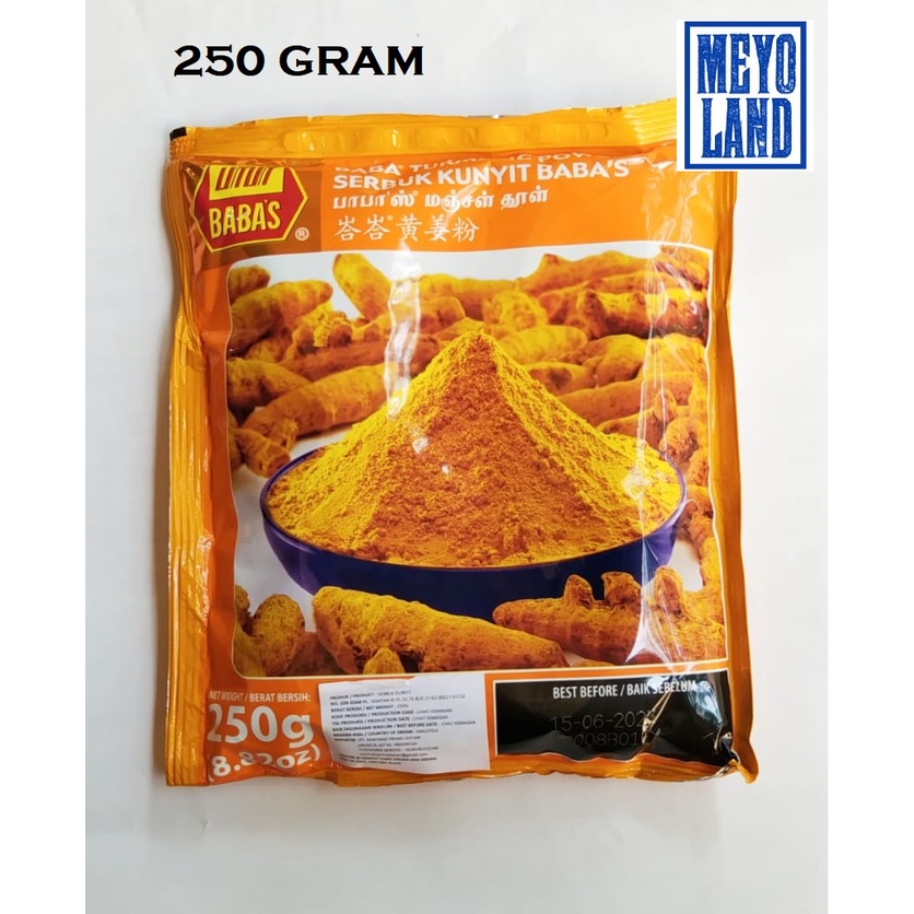 Jual Serbuk Kunyit Babas 250 gr Baba's Turmeric Powder Bumbu Halal ...