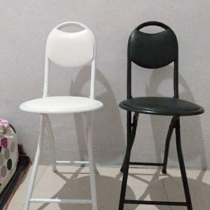 Jual Kursi Lipat / kursi taman minimalis hemat tempat- Hitam - Putih