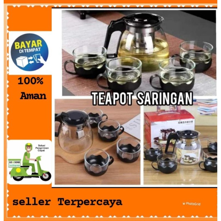 Jual Teapot Set Saringan Teko Set Gelas 5in1 Bahan Kaca Sukma Shop Shopee Indonesia 9210