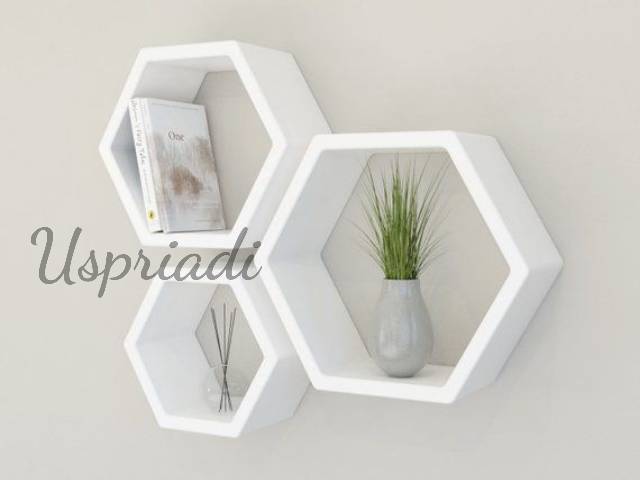 Jual 3 ITEM RAK HEXAGONAL SEGI 6 HEKSAGONAL RAK HIASAN DINDING KAYU ...