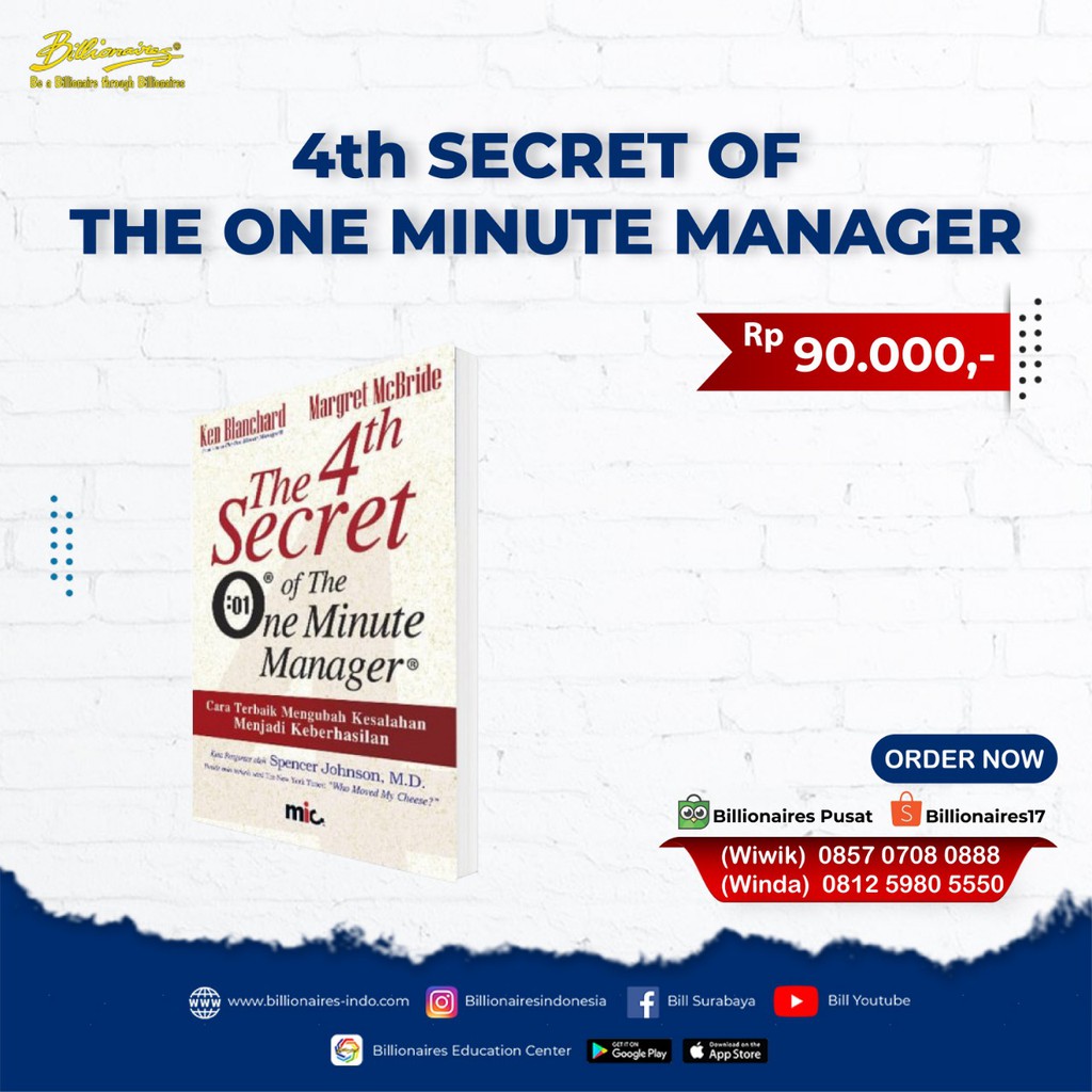 Jual THE 4th SECRET OF THE ONE MINUTE MANAGER | Shopee Indonesia