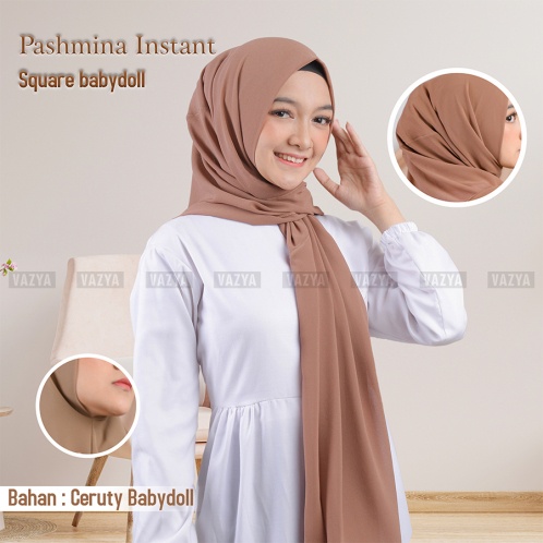 Jual Hijab Jilbab Pashmina Instant Square Babydoll Kerudung