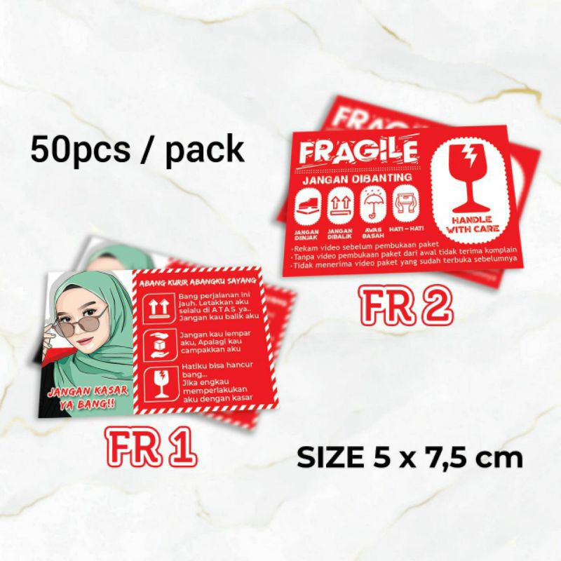 Jual Stiker fragile 5 x 7,5cm isi 50pcs per pack | Shopee Indonesia