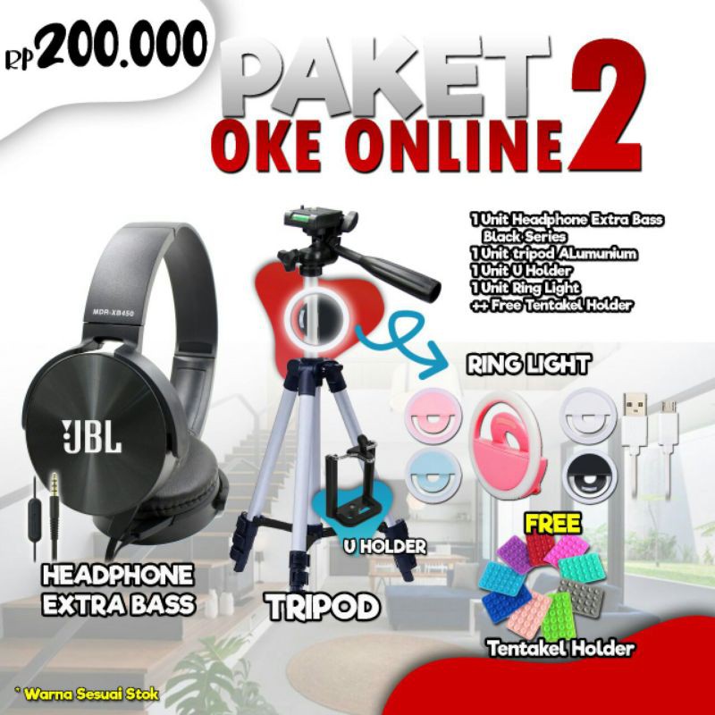 Jual Paket Tripod Tongsis Dan Headphone Shopee Indonesia