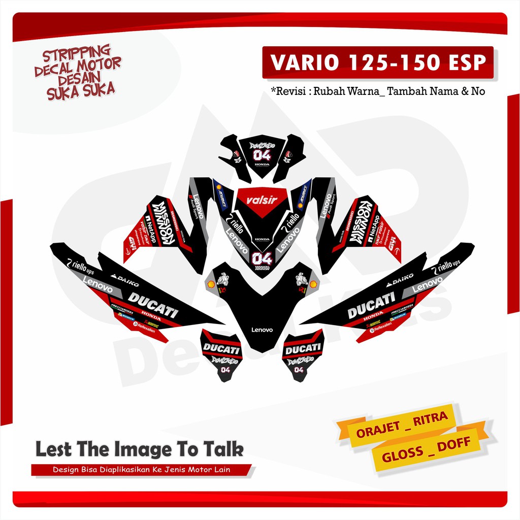 Jual Stiker Variasi Honda Vario 125-150 ESP Full Body - Stiker motor