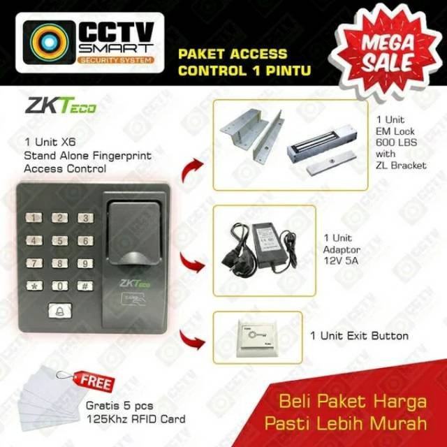 Jual Paket Akses Kontrol Access Door Lock MLock Fingerprint | Shopee ...