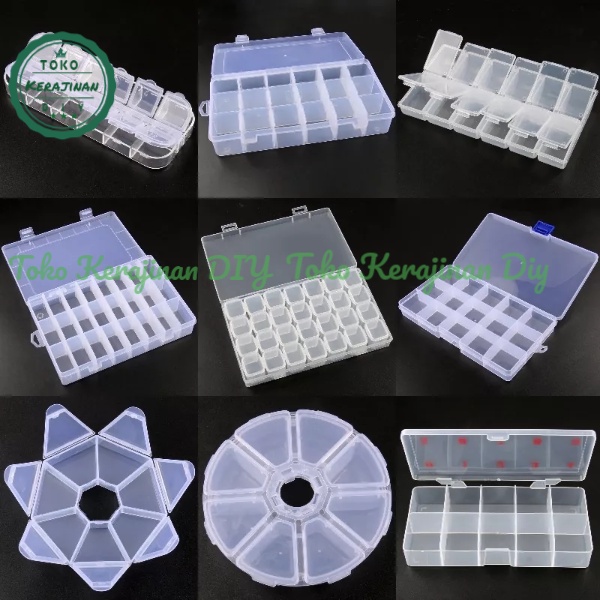 Jual Kotak Penyimpanan Manik Manik Box Sekat Plastik Tempat Penyimpanan ...