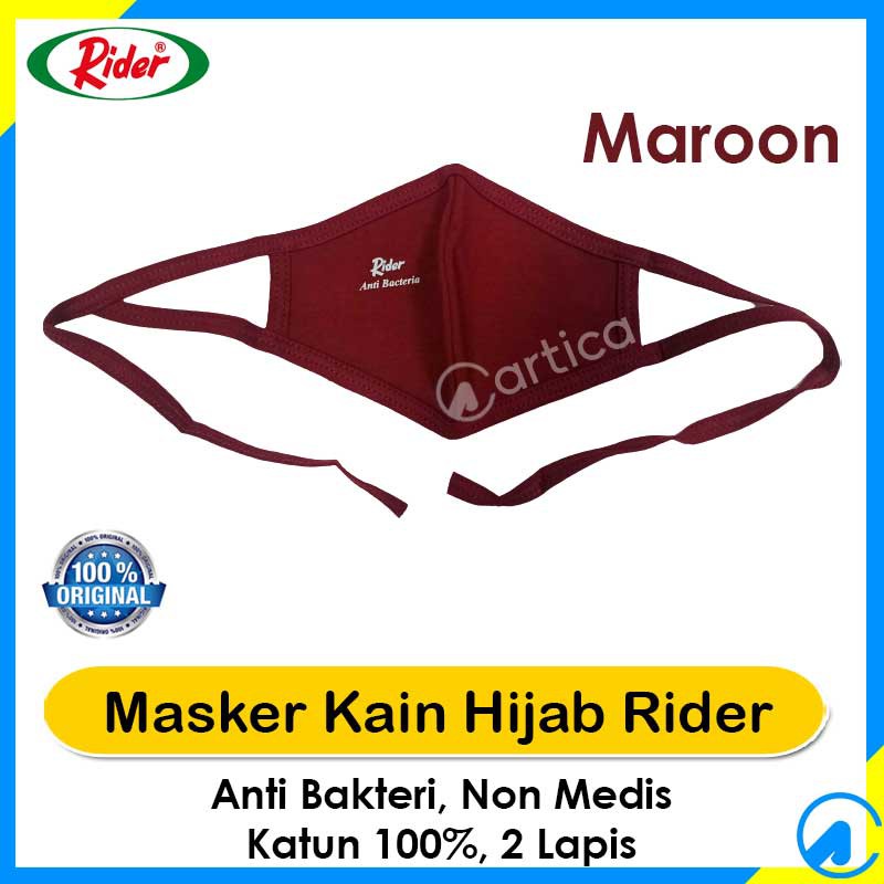 Jual Masker Kain Hijab Rider 100% Katun Cotton Anti Bakteri 2 Lapis ...