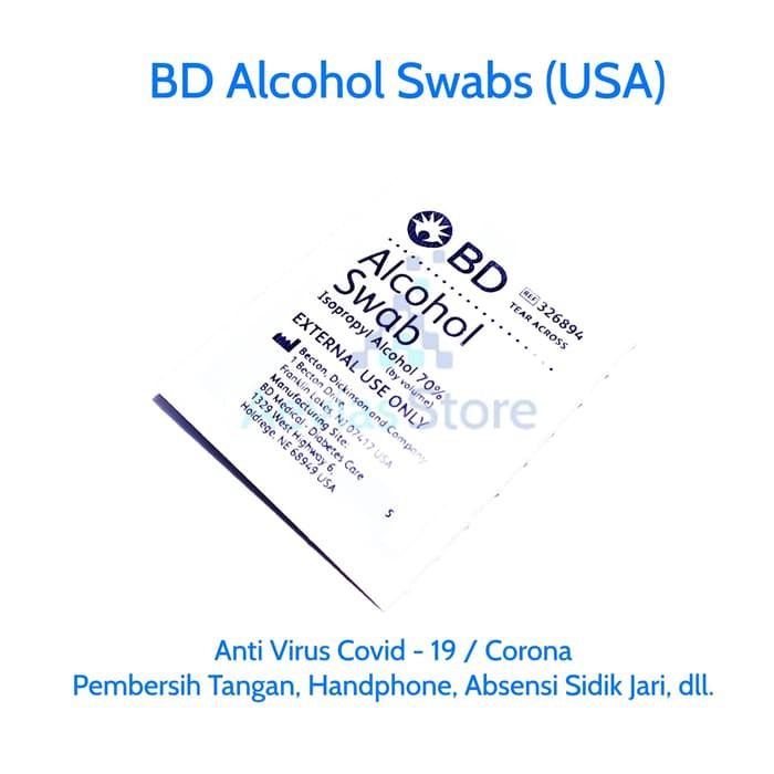 Jual BD Alcohol Swabs Swab / Alkohol 70 (USA) Shopee Indonesia