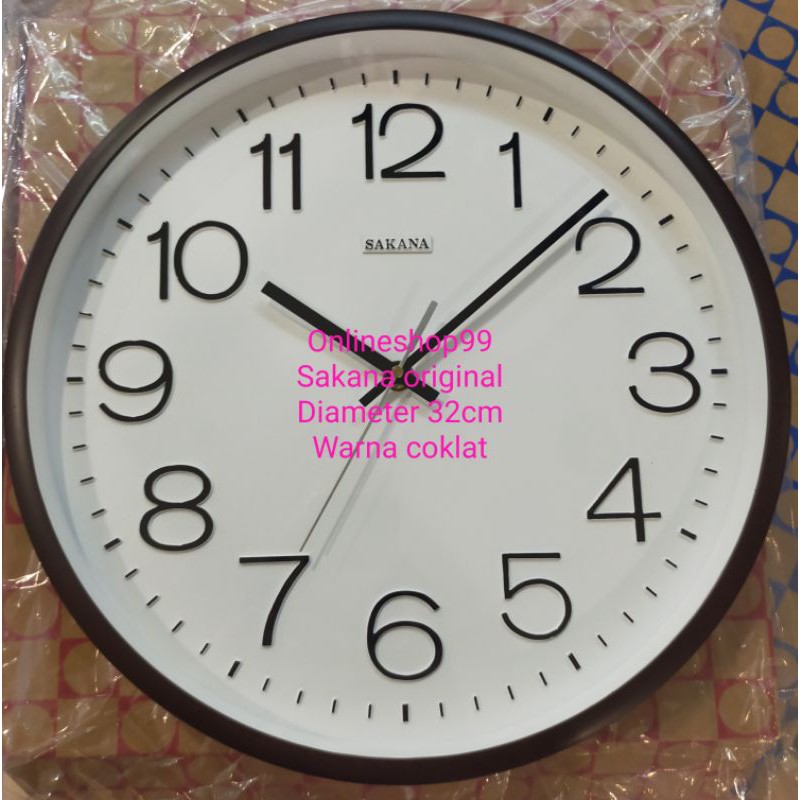 Jual Jam Dinding Sakana Original Mesin Quartz Diameter 32cm Body Tebal