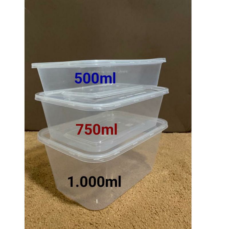 Jual Tempat Makanan Thin Wall PACK 500ml 750ml 1000ml Isi 25pcs ...