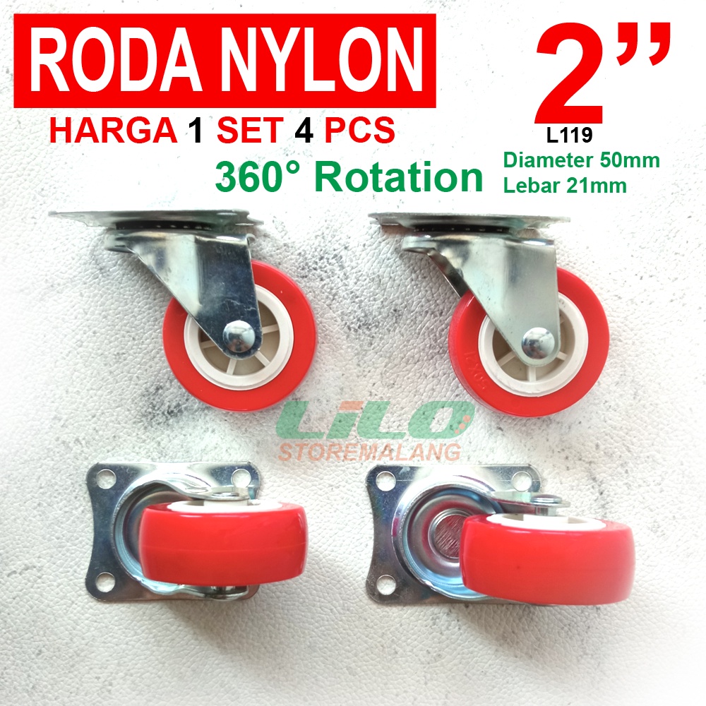 Jual Roda nilon Casters nylon hidup troli 2
