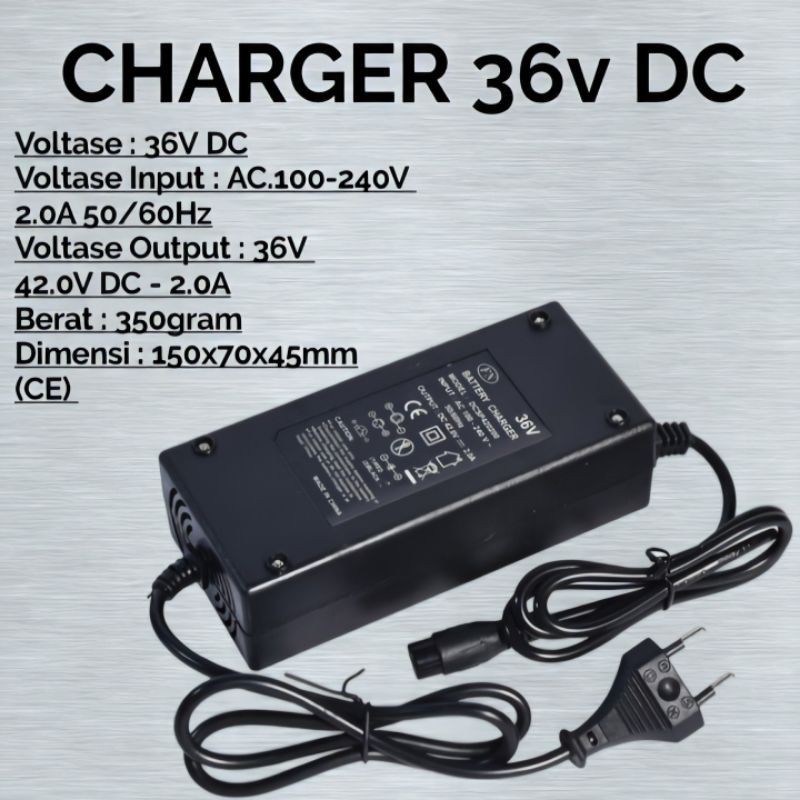 Jual CHARGER AKI/BATERAI LITHIUM ION 36v DC UNTUK SEMUA JENIS SKUTER