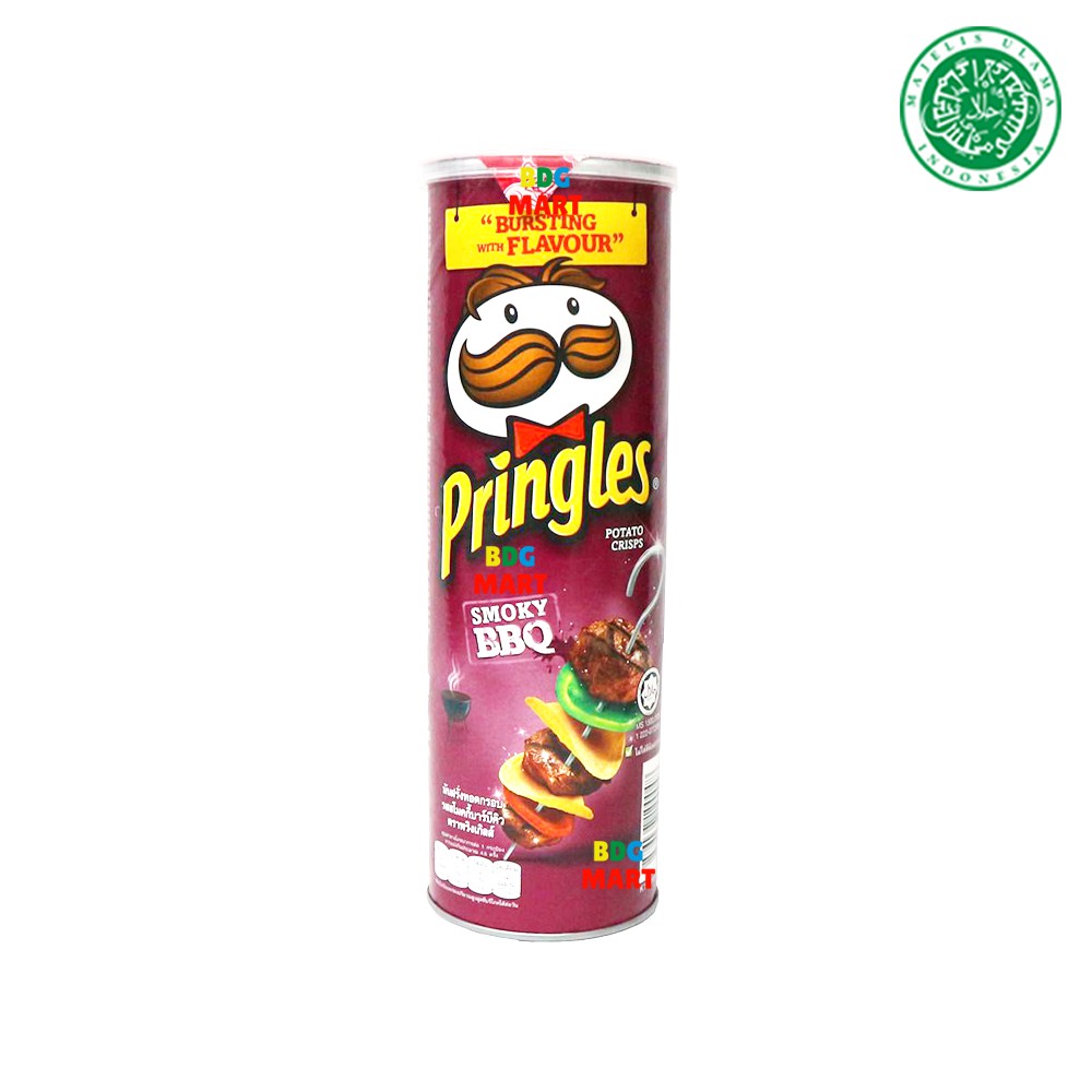 Jual Pringles Smoky Bbq Keripik Kentang Rasa Bbq Halal Mui 107gr