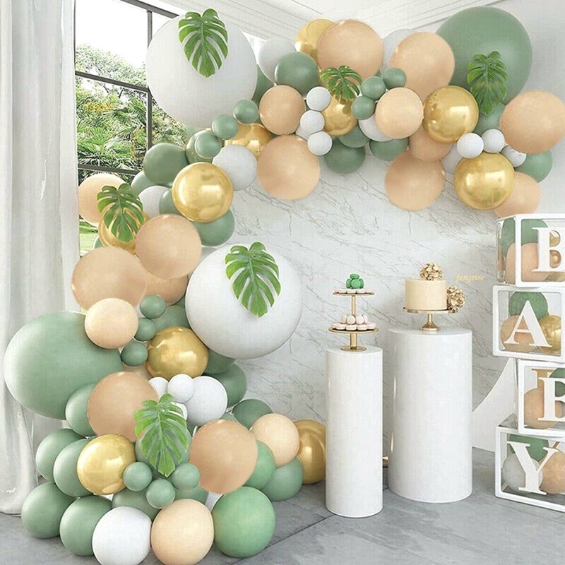 Jual Set Dekorasi Ulang Tahun Sage Green Balon Birthday Party Gender reveal Wedding Decor Bridal
