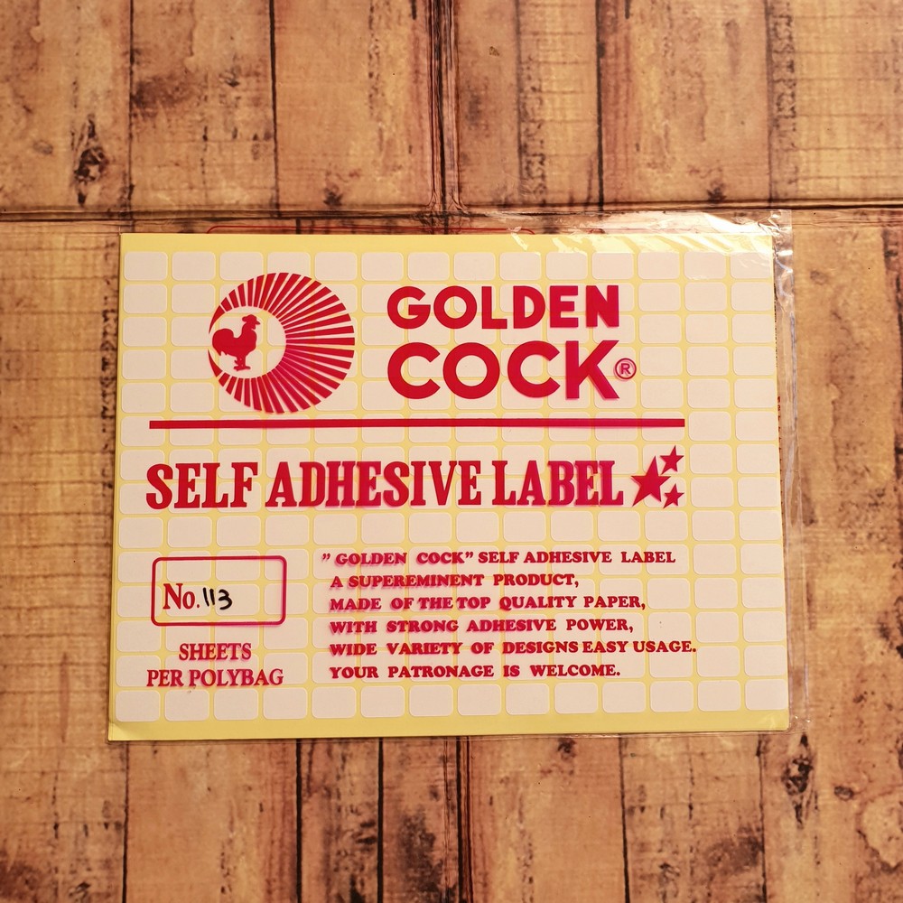 Jual Label Golden Cock No. 113 - Self Adhesive Label 113 - Sticker ...