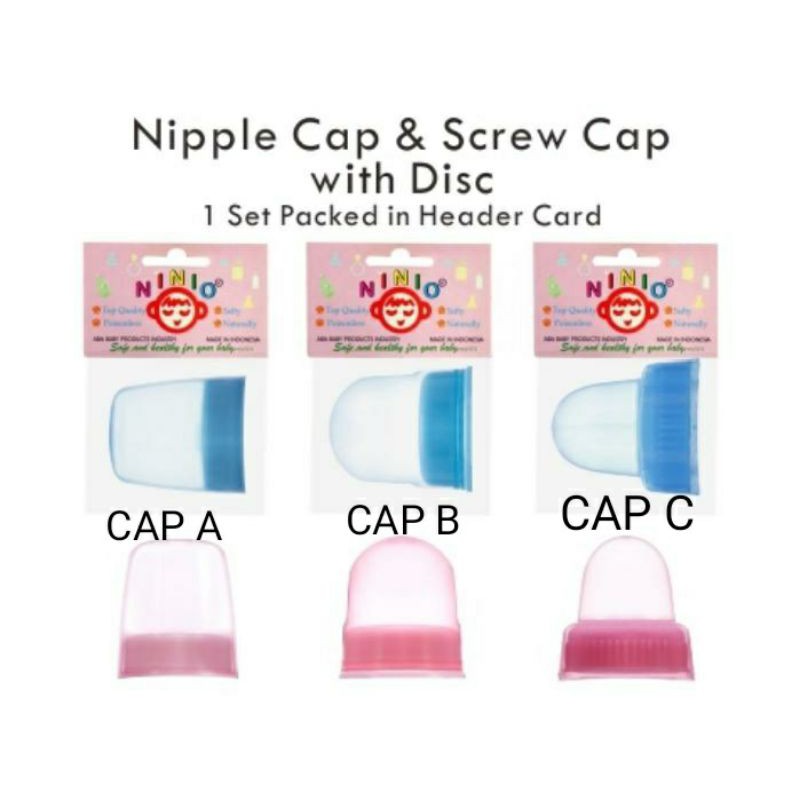Jual Ninio nipple Cap & Screw Cap with Disc. tutup botol + ring ...