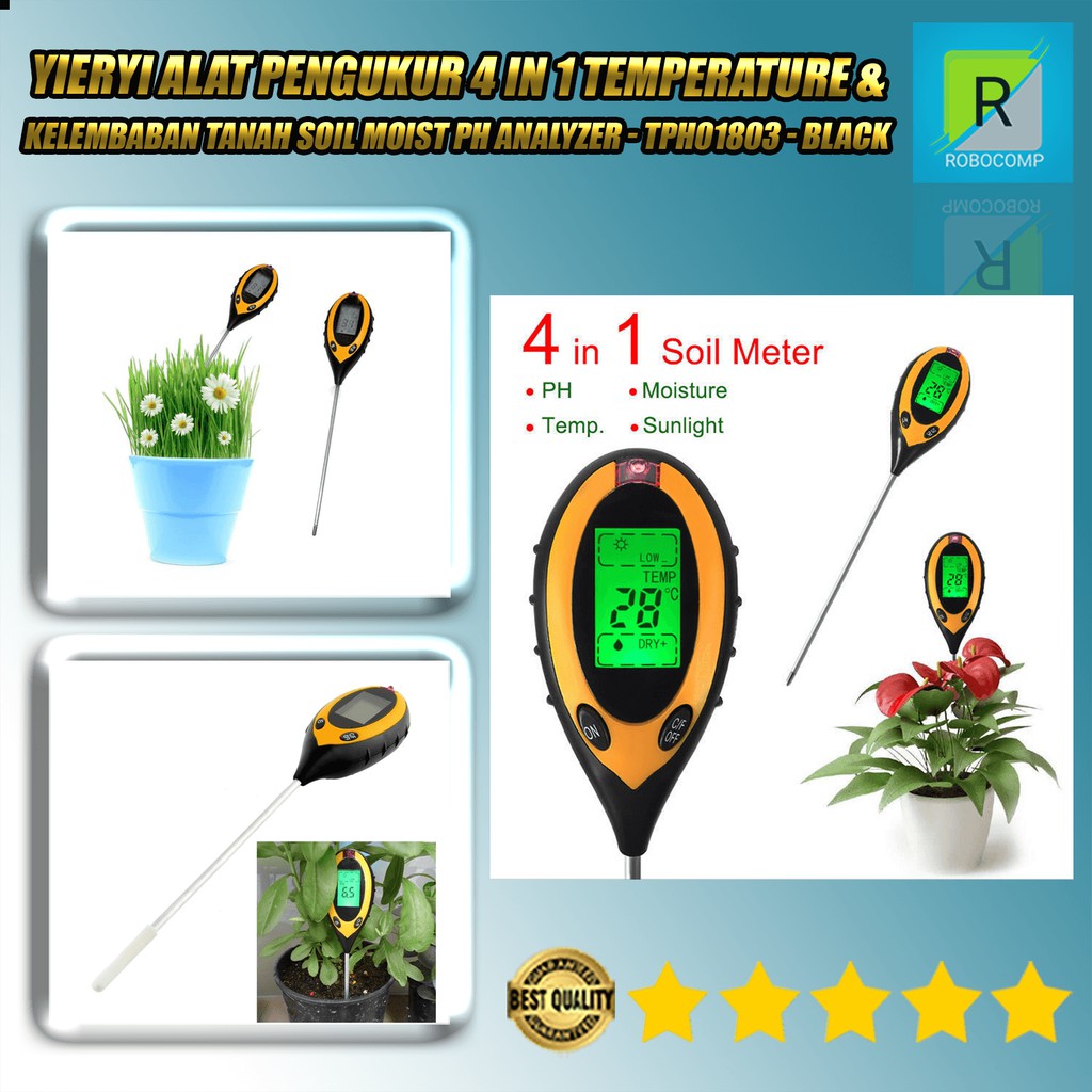 Jual Alat Pengukur Temperature YIERYI & Kelembaban Tanah - TPH01803 ...