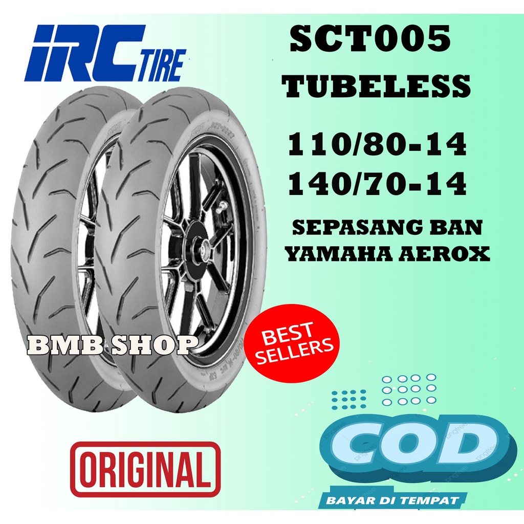 Jual Paket Ban Motor IRC 110/80 & 140/70 ring 14 Tubeless Original Asli ...