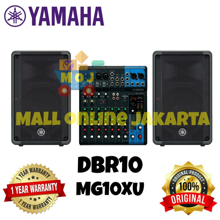 Jual paket yamaha 10 inch speaker aktif dbr 10 mixer mg10xu aktiv