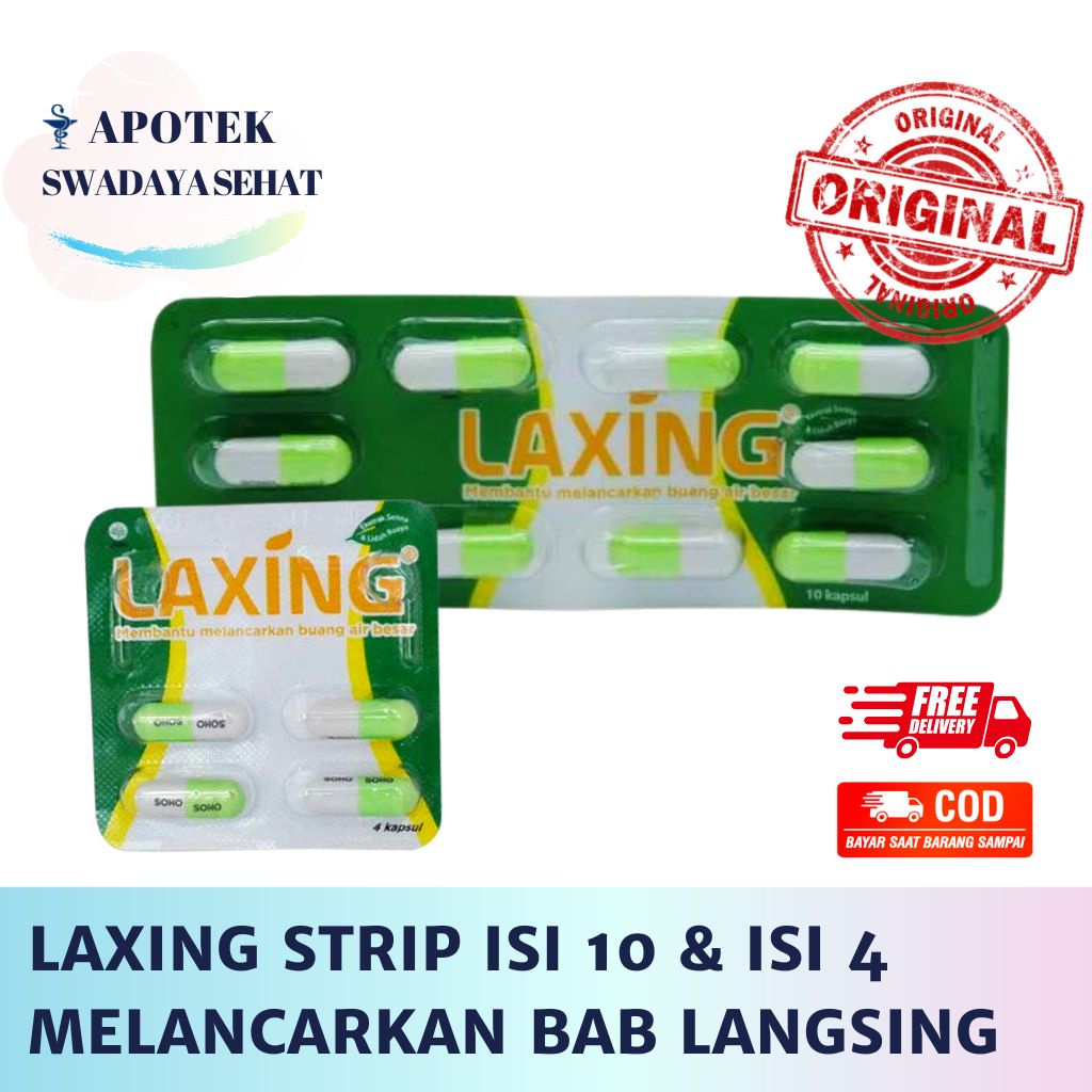 Jual Laxing Strip Isi 10 Kapsul Obat Bantu Lancarkan Bab Strip Isi 4