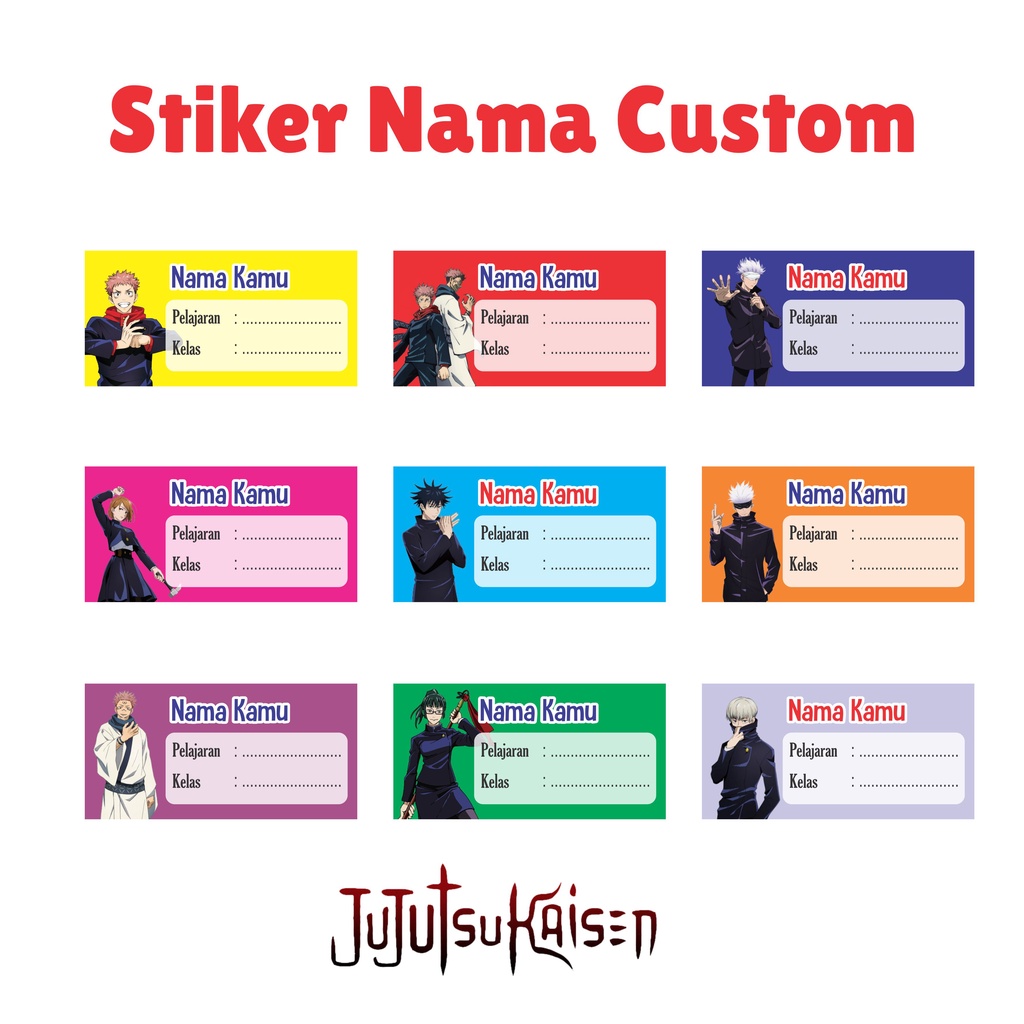 Jual Stiker Label Buku Tulis Custom Jujutsu Kaisen Shopee Indonesia