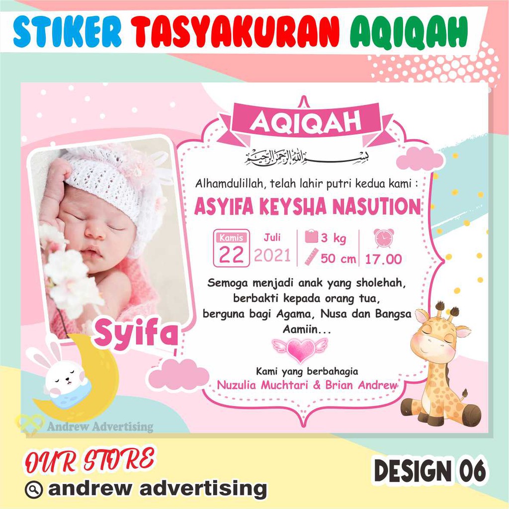 Jual STIKER LABEL AQIQAH / Tasyakuran Kelahiran | Shopee Indonesia