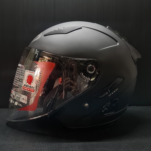 Jual Helm KYT Galaxy Slide FLAT R SOLID Helm Half Face (SUPPORT