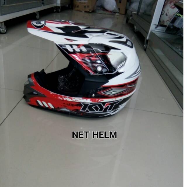 Jual HELM KYT CROSS OVER BEYOND WHITE/RED Shopee Indonesia