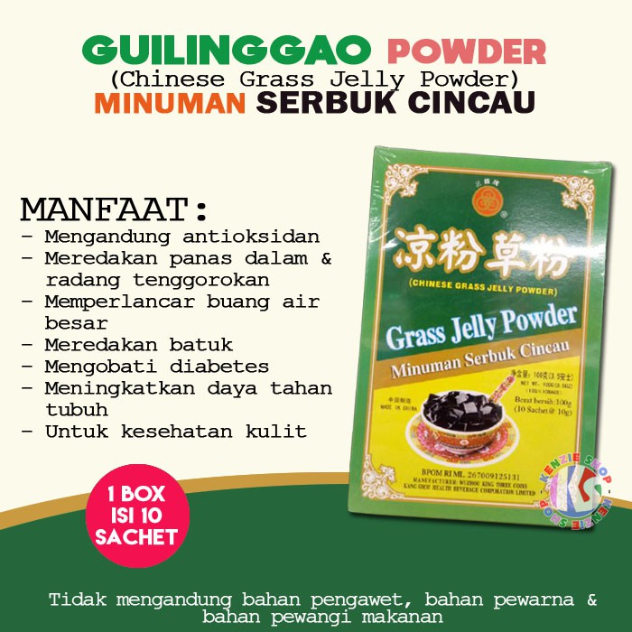 Jual Guilinggao Powder Bubuk Cincau Hitam Gui Ling Gao Bubuk Agar Agar ...