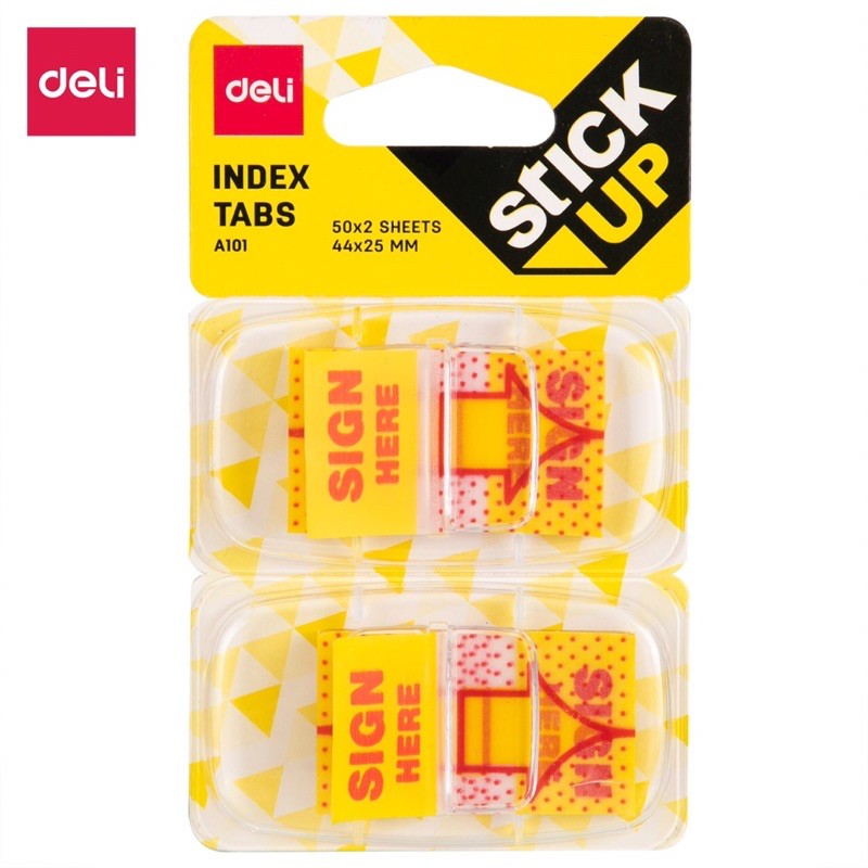 Jual stiker sign here Deli-index tabs-indeks-sticky note-post it ...
