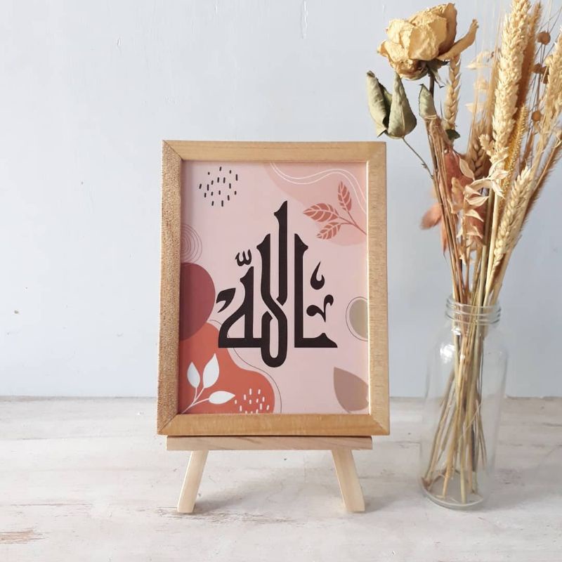 Jual set hiasan dinding pajangan rak meja ambalan frame natural kayu ...