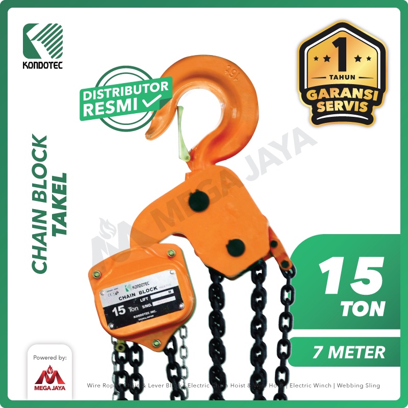 Jual KONDOTEC Chain Block / Takel 15 Ton x 7 Meter | Shopee Indonesia