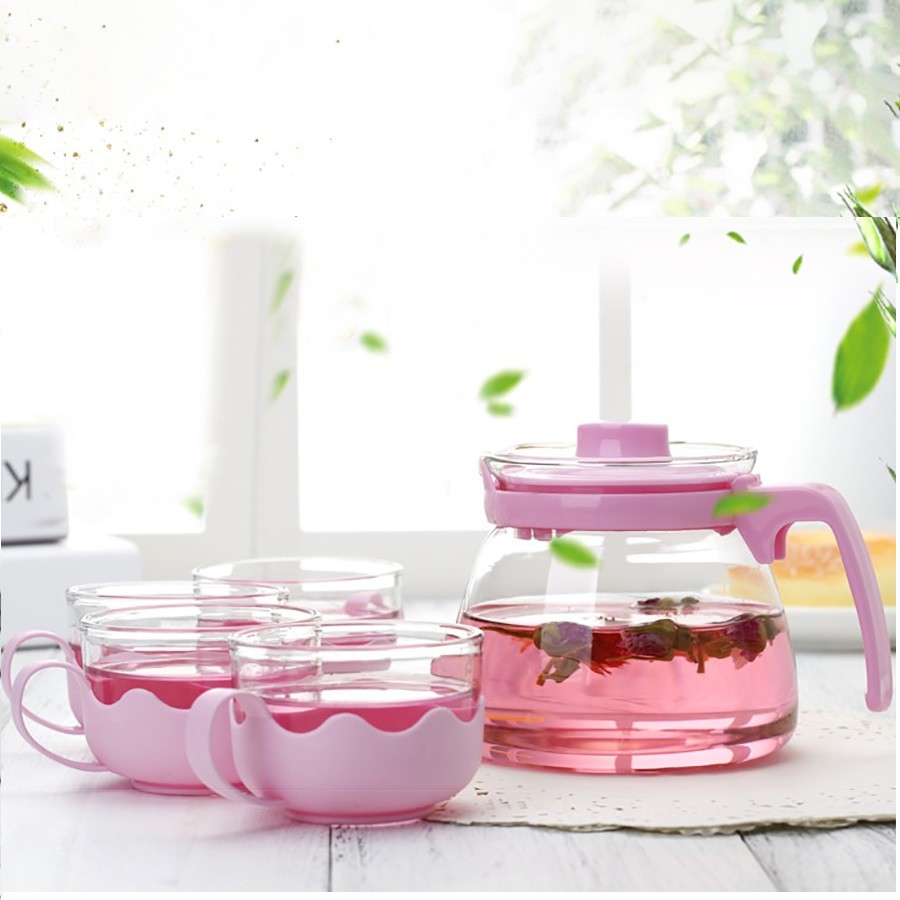 Jual Original Tea Pot Set 5 In 1teko Dan Gelas Kaca Setteko Teh Set 5 In 1 Teapot Terlaris 5369