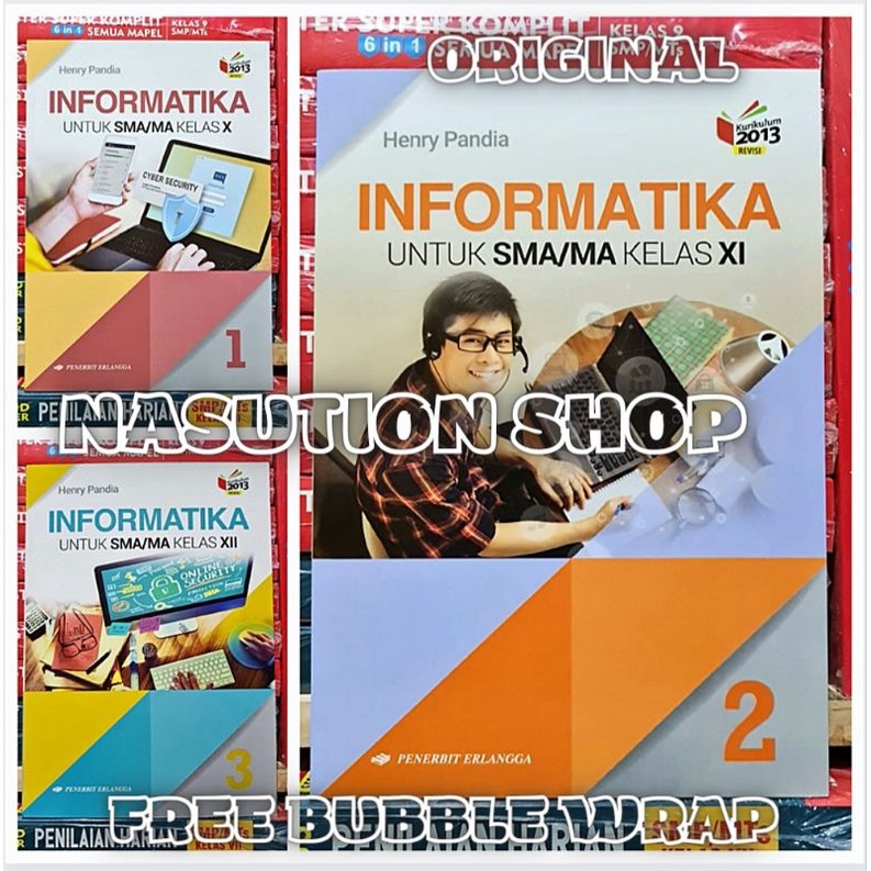 Jual Buku Informatika Kelas 1 2 3 10 11 12 Sma K13 Revisi Erlangga Henry Pandia Original Kls 8471